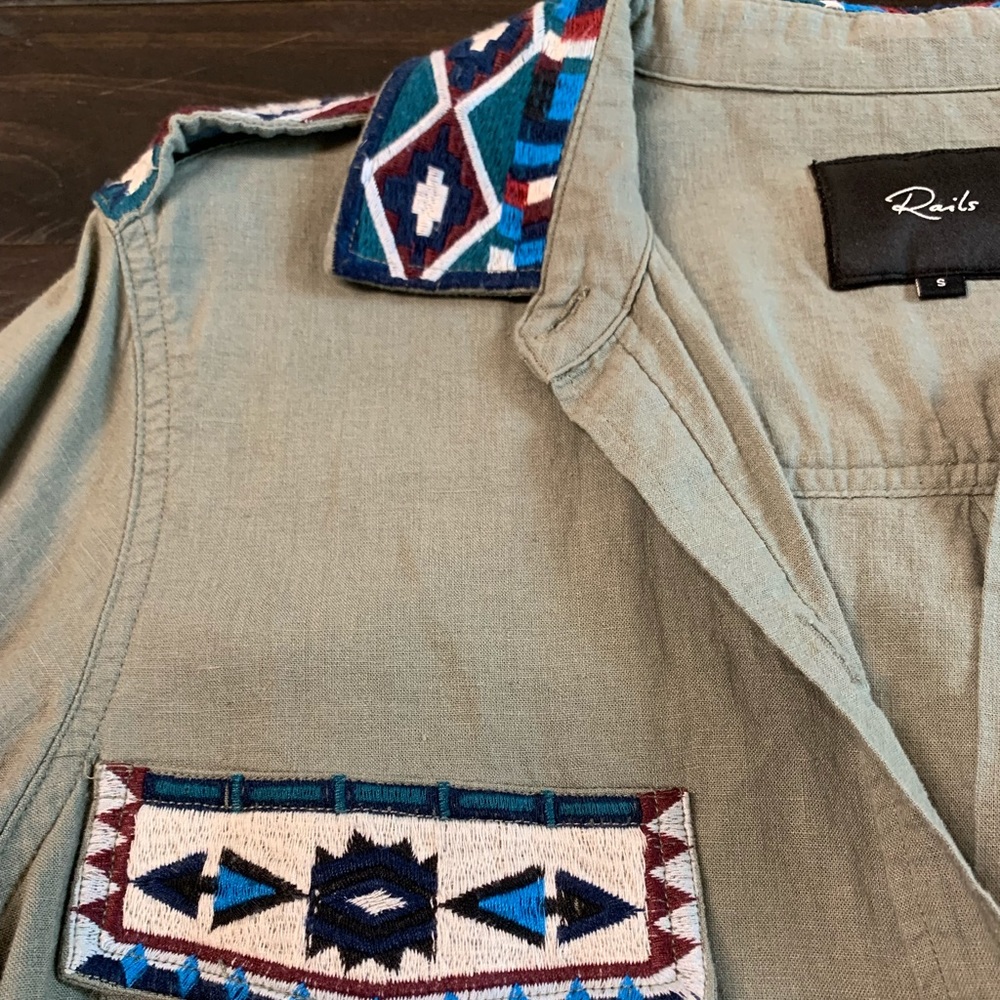 Rails Size Small Sage Green With Inca Embroidery … - image 2
